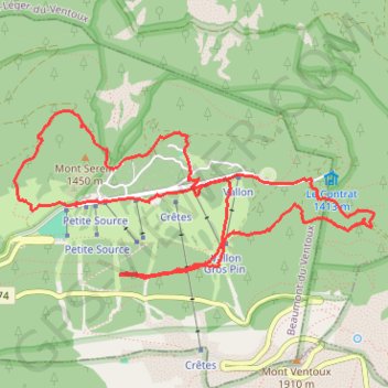 Itinéraire Mont Ventoux, distance, dénivelé, altitude, carte, profil, trace GPS