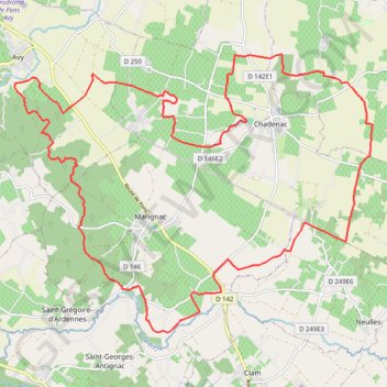 Itinéraire Chadenac rando, distance, dénivelé, altitude, carte, profil, trace GPS