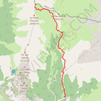 Itinéraire Perron des Encombres, distance, dénivelé, altitude, carte, profil, trace GPS