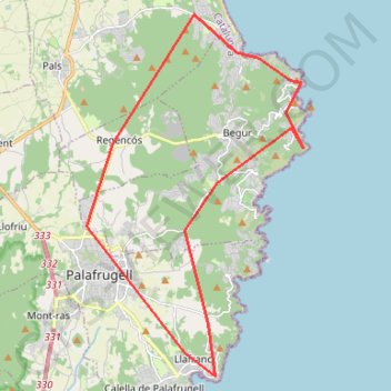Itinéraire Mercredi corniche de Begur bis-5553977, distance, dénivelé, altitude, carte, profil, trace GPS