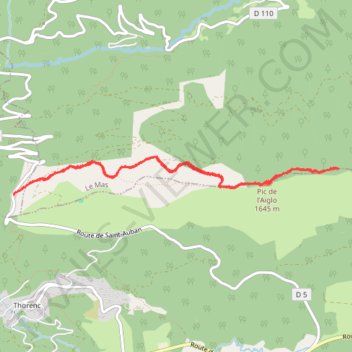 Itinéraire Thorenc pic Aiglo Rose, distance, dénivelé, altitude, carte, profil, trace GPS