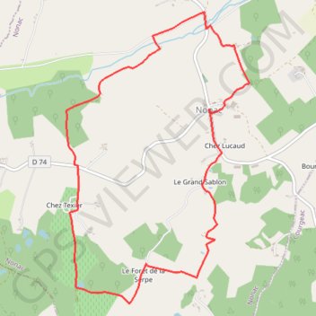 Itinéraire Randonnée à Nonac, distance, dénivelé, altitude, carte, profil, trace GPS