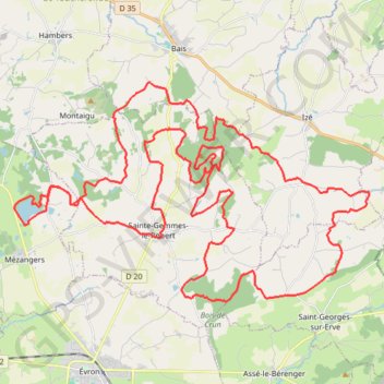 Itinéraire Transcoëvrons, distance, dénivelé, altitude, carte, profil, trace GPS