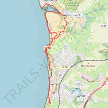 Itinéraire Wimereux, distance, dénivelé, altitude, carte, profil, trace GPS