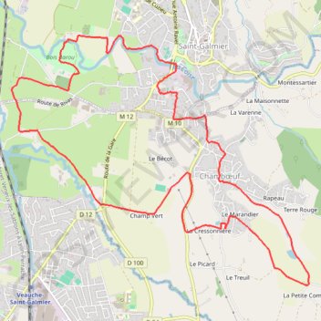 Itinéraire Petit tour à Chamboeuf, distance, dénivelé, altitude, carte, profil, trace GPS