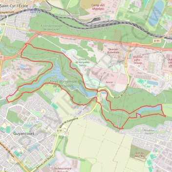 Itinéraire Les étangs de la Bièvre, distance, dénivelé, altitude, carte, profil, trace GPS