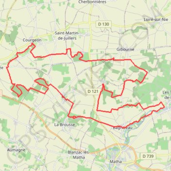 Itinéraire La Brousse 47 kms, distance, dénivelé, altitude, carte, profil, trace GPS