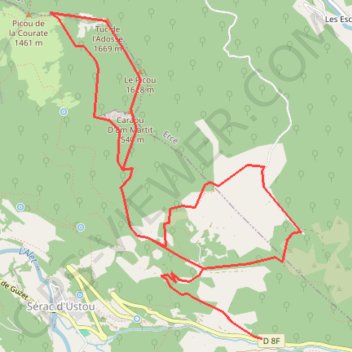 Itinéraire Tuc de l'Adosse depuis la route du col de Latrape, distance, dénivelé, altitude, carte, profil, trace GPS