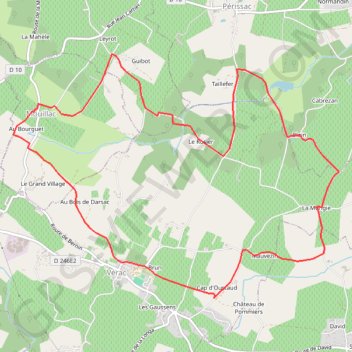 Itinéraire Mouillac, distance, dénivelé, altitude, carte, profil, trace GPS