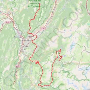 Itinéraire E5 - 24 fictif + réel v1, distance, dénivelé, altitude, carte, profil, trace GPS