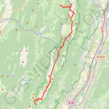 Itinéraire Crolles - Granier, distance, dénivelé, altitude, carte, profil, trace GPS