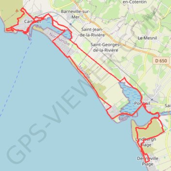 Itinéraire La côte des îles - Barneville Carteret, distance, dénivelé, altitude, carte, profil, trace GPS