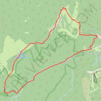 Itinéraire Boucle du Chalet de la servaz, distance, dénivelé, altitude, carte, profil, trace GPS