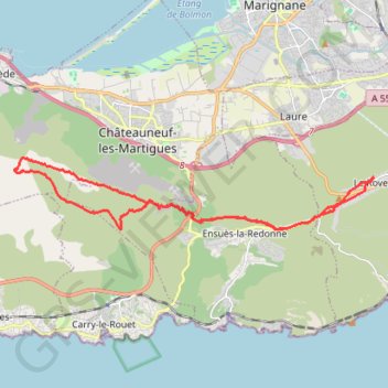 Itinéraire Le Vallon de Valtrède - Le Rove, distance, dénivelé, altitude, carte, profil, trace GPS