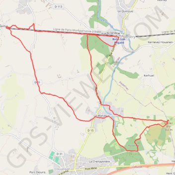 Itinéraire Belle-Isle Bégard, la gare, distance, dénivelé, altitude, carte, profil, trace GPS