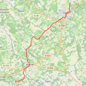 Itinéraire rando Matys Eauze - Haget, distance, dénivelé, altitude, carte, profil, trace GPS