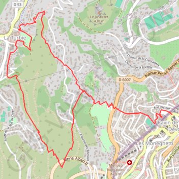Itinéraire Trophée d'Auguste, distance, dénivelé, altitude, carte, profil, trace GPS