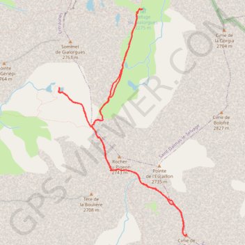 Itinéraire Refuge de Gialorgues - Cime de Pal - Refuge de Gialorgues, distance, dénivelé, altitude, carte, profil, trace GPS