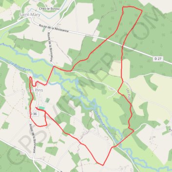 Itinéraire Les Pins sentier des fontaines, distance, dénivelé, altitude, carte, profil, trace GPS
