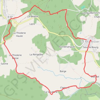Itinéraire Autour du Monestier près d'Ambert 63600, distance, dénivelé, altitude, carte, profil, trace GPS
