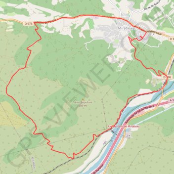 Itinéraire Mirabeau, distance, dénivelé, altitude, carte, profil, trace GPS