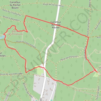 Itinéraire FONTAINEBLEAU - La Plaine verte, distance, dénivelé, altitude, carte, profil, trace GPS