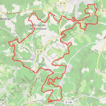 Itinéraire Circuit des châteaux 2012 - Saint-Genès-de-Lombaud - 32 km - 6700 - UtagawaVTT.com, distance, dénivelé, altitude, carte, profil, trace GPS