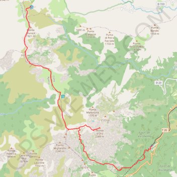 Itinéraire 7ème étape du GR20, distance, dénivelé, altitude, carte, profil, trace GPS