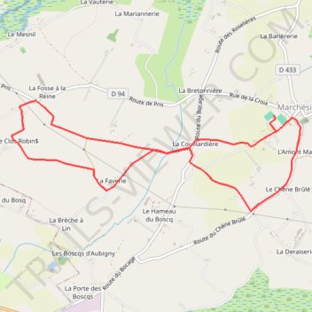 Itinéraire 6 - 8km marche Foulées des Marais, distance, dénivelé, altitude, carte, profil, trace GPS