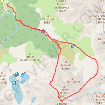 Itinéraire Ski de rando au Rocher Blanc en traversée, distance, dénivelé, altitude, carte, profil, trace GPS