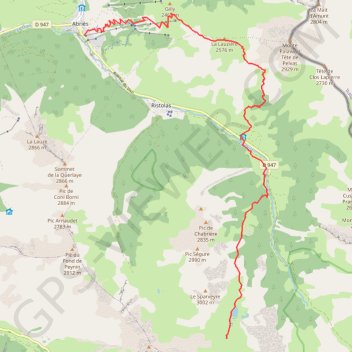 Itinéraire Queyras - Abries - la Blanche, distance, dénivelé, altitude, carte, profil, trace GPS