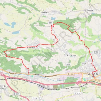 Itinéraire Bois de Cessieu, distance, dénivelé, altitude, carte, profil, trace GPS