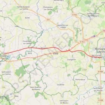 Itinéraire Mortagne-au-Perche / Le Mêle-sur-Sarthe, distance, dénivelé, altitude, carte, profil, trace GPS