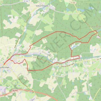 Itinéraire Fay aux Loges (45) Canal & forêt d'Orléans, distance, dénivelé, altitude, carte, profil, trace GPS