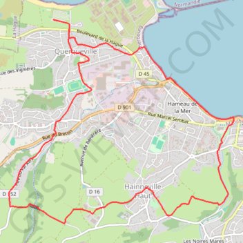 Itinéraire Querqueville (50560), distance, dénivelé, altitude, carte, profil, trace GPS
