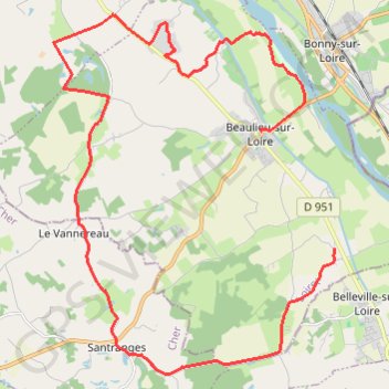 Itinéraire Circuit des hameaux - Beaulieu-sur-Loire, distance, dénivelé, altitude, carte, profil, trace GPS