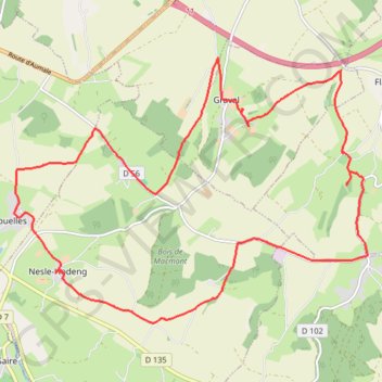 Itinéraire Rando à Bouelle en Bray, distance, dénivelé, altitude, carte, profil, trace GPS