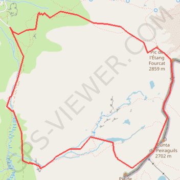 Itinéraire Pic de l'Étang Fourcat en circuit depuis les orris du Carla, distance, dénivelé, altitude, carte, profil, trace GPS