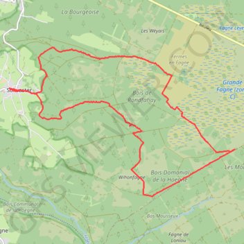 Itinéraire Rando Fagnes, distance, dénivelé, altitude, carte, profil, trace GPS