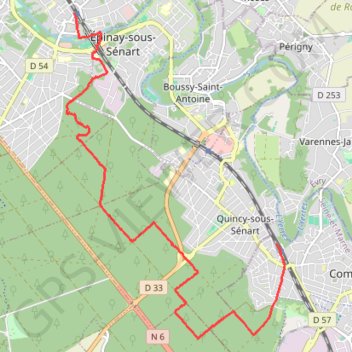 Itinéraire Forêt de Sénart, distance, dénivelé, altitude, carte, profil, trace GPS