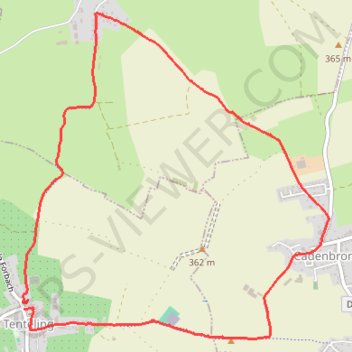 Itinéraire Autour de Tenteling, distance, dénivelé, altitude, carte, profil, trace GPS