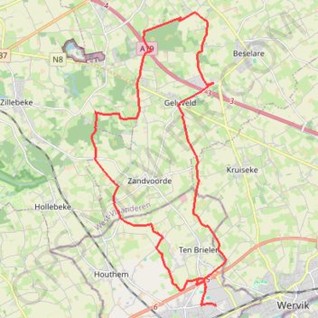 Itinéraire Route C - Nonnebos, distance, dénivelé, altitude, carte, profil, trace GPS