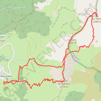 Itinéraire Le Tabor, Petit Circuit de la mer (Taillefer Matheysine), distance, dénivelé, altitude, carte, profil, trace GPS