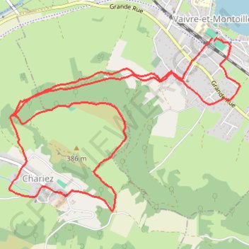 Itinéraire Vaivre-et-Montoille - Chariez, distance, dénivelé, altitude, carte, profil, trace GPS