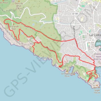 Itinéraire La Ciotat, distance, dénivelé, altitude, carte, profil, trace GPS