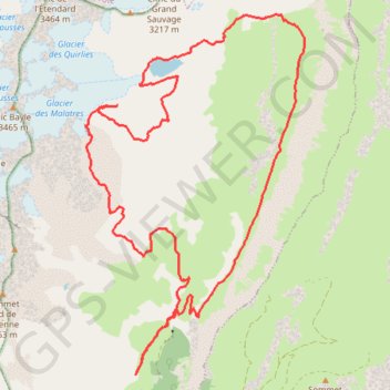 Itinéraire Lac des Quirlies et Râteau des Rousses par l'Échine de Praouat, distance, dénivelé, altitude, carte, profil, trace GPS