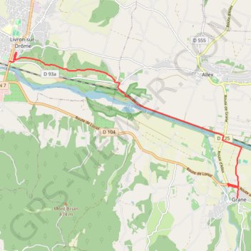 Itinéraire Grande Traversée des PréAlpes : Livron-sur-Drôme - Grâne, distance, dénivelé, altitude, carte, profil, trace GPS