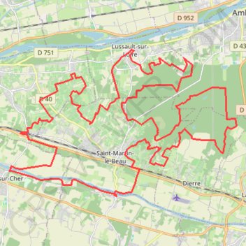 Itinéraire Azay-sur-Cher, Dierre, Lussault-sur-Loire, Cangé, distance, dénivelé, altitude, carte, profil, trace GPS