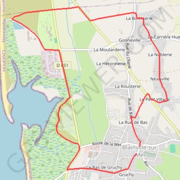 Itinéraire Le chemin de l'huître, distance, dénivelé, altitude, carte, profil, trace GPS