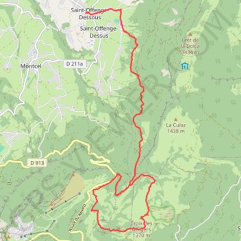 Itinéraire Croix des bergers - Saint Off, distance, dénivelé, altitude, carte, profil, trace GPS